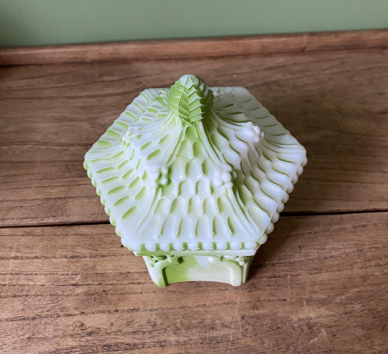 White Glass Decorative Storage Pot
