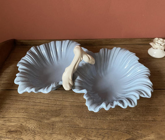 Falcon Ware Pastel Blue Two Sided Leaf Shaped Serving Dish
