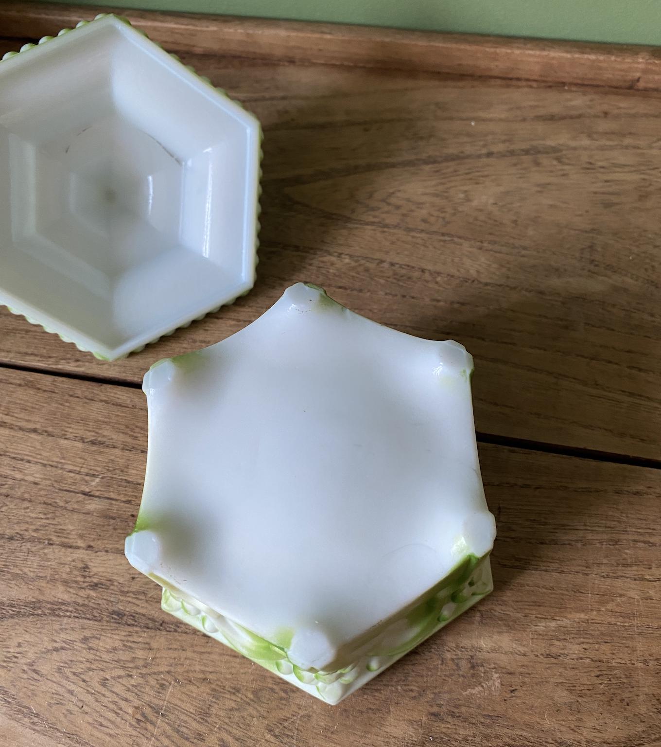White Glass Decorative Storage Pot