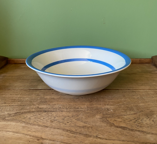 TG Green Cornwishware Blue Striped Serving Bowl