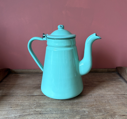 Mint Green Reservior Enamel Coffee Pot Vase