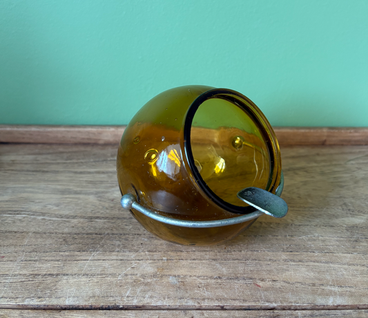 Amber Glass Ball Ashtray