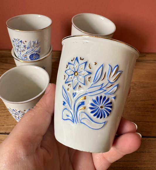 Set of 6 Hungarian Porcelain Tumblers