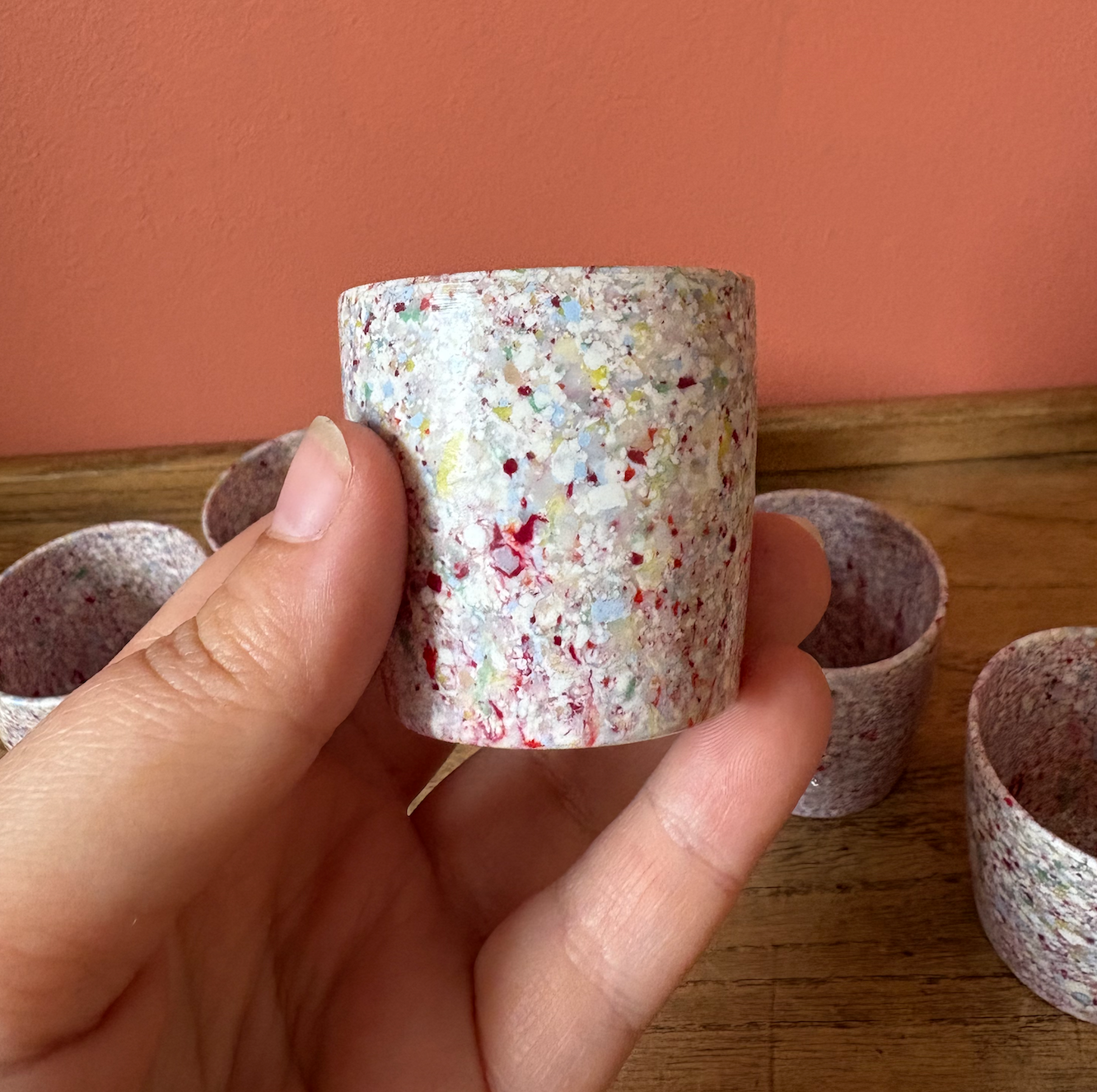 Set of 6 Kleeware Bakelite Mottled Egg Cups