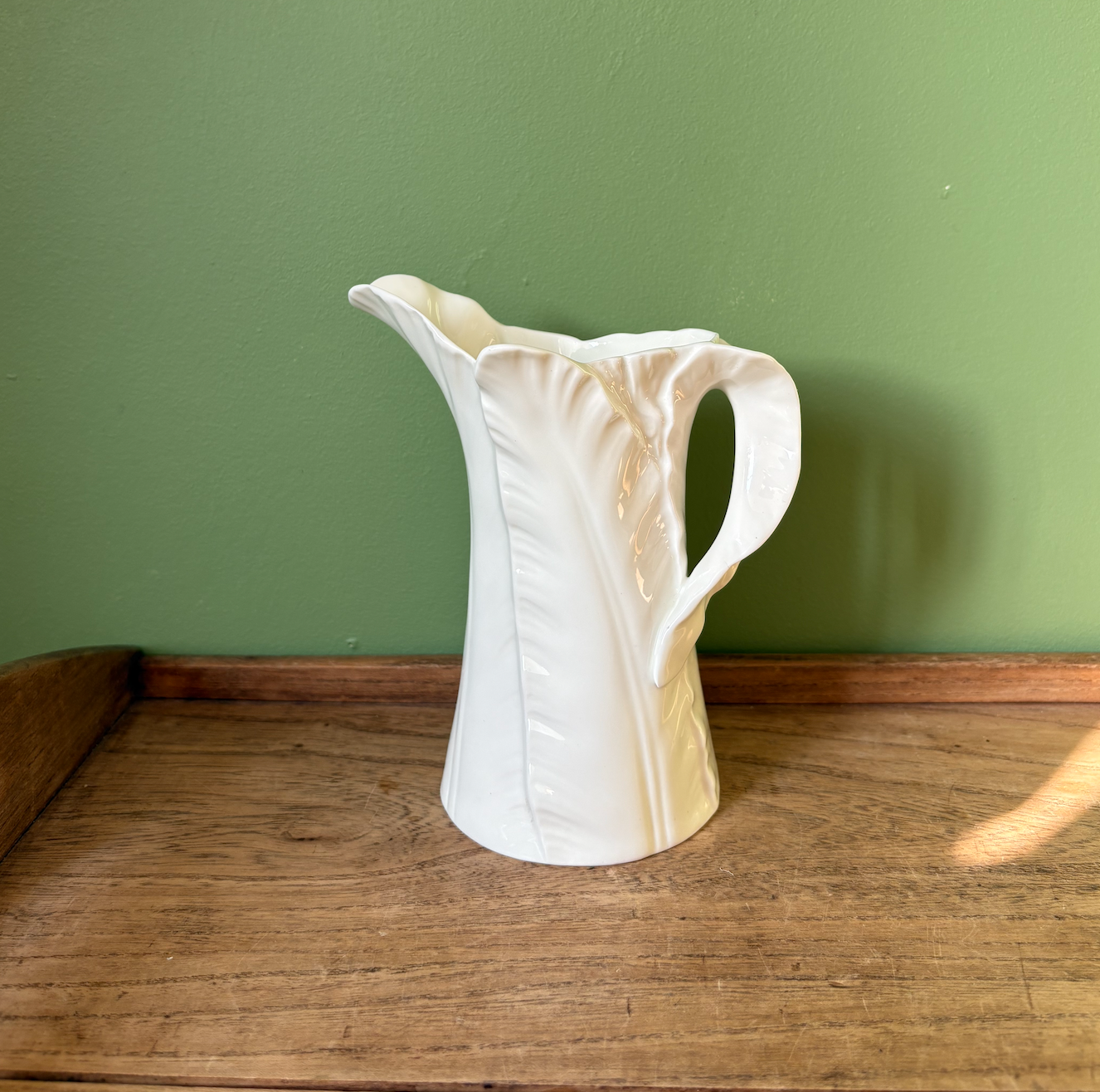 Royal Worcester White Porcelain Banana Leaf Medium Jug