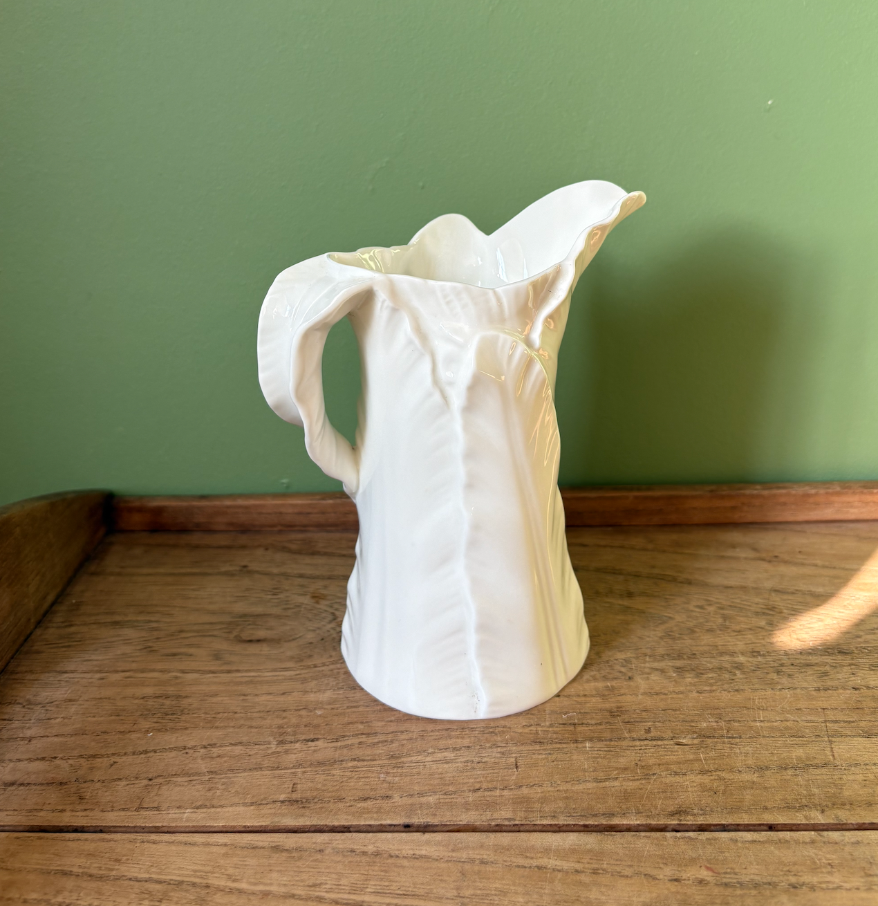 Royal Worcester White Porcelain Banana Leaf Medium Jug