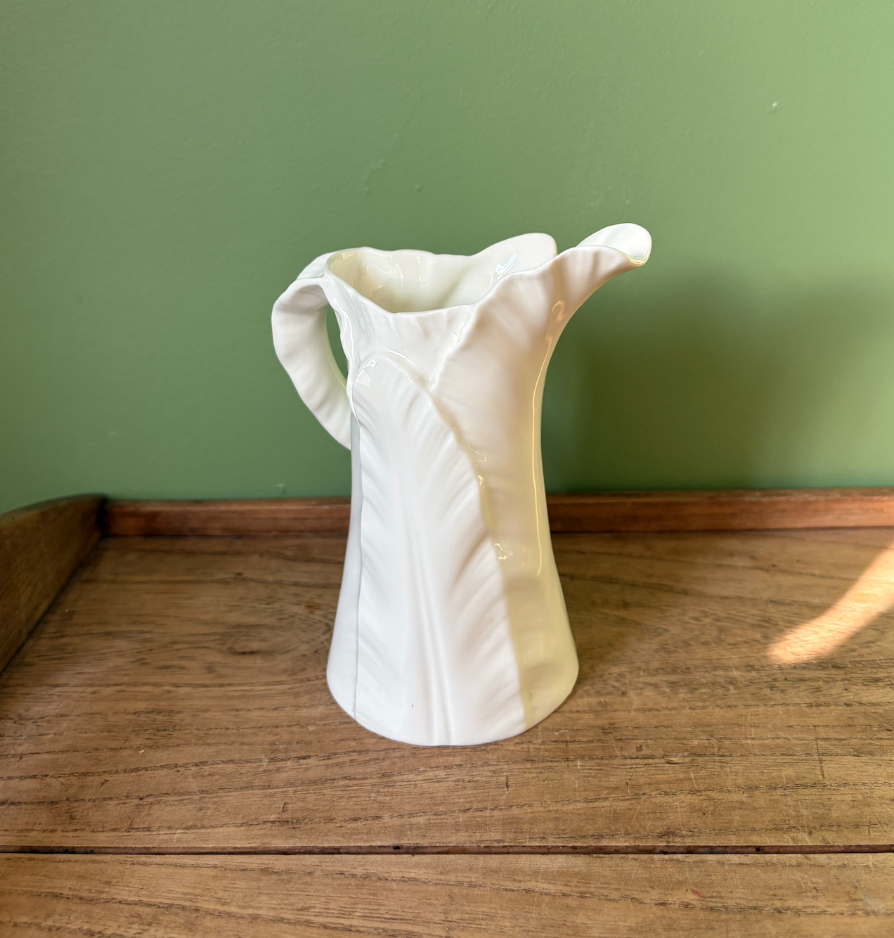 Royal Worcester White Porcelain Banana Leaf Medium Jug