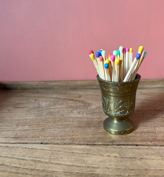 Etched Brass Pot for Matches