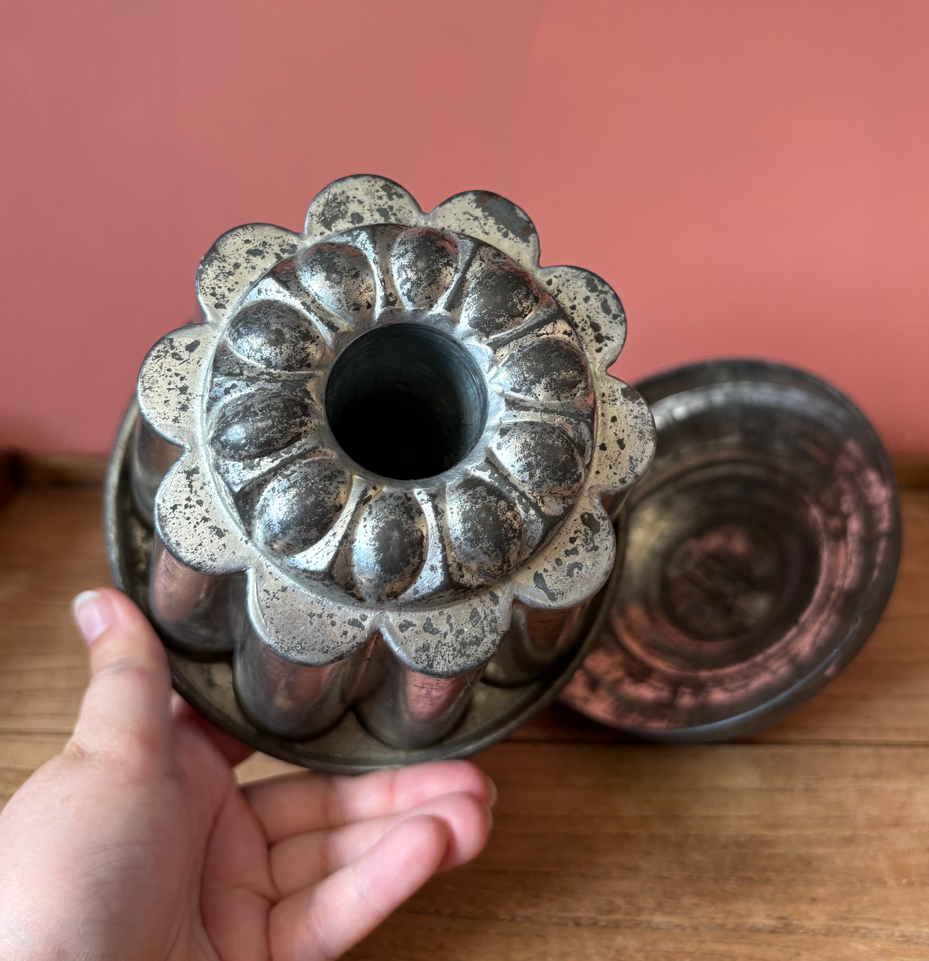 Antique Steamed Pudding Mould with Lid