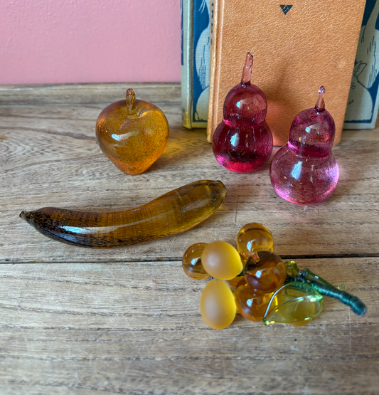 Set of 5 Murano Mini Glass Fruit