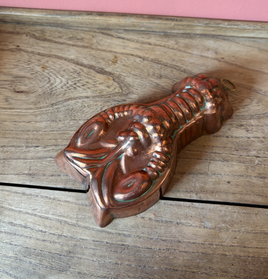 Small Lagus Portuguese Lobster Copper Jelly Mould