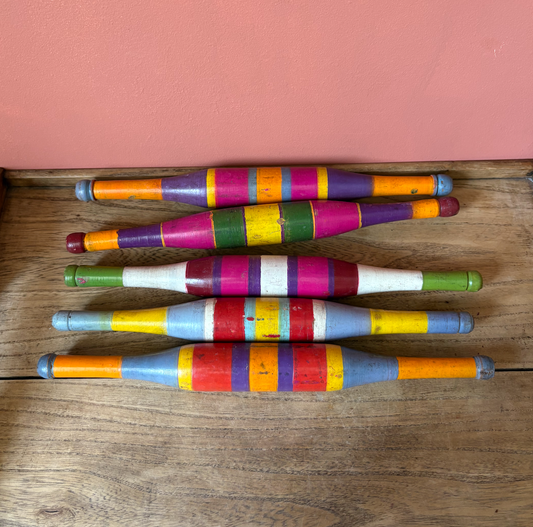 Selection of Wooden Chapati Hand-Painted Rolling Pins