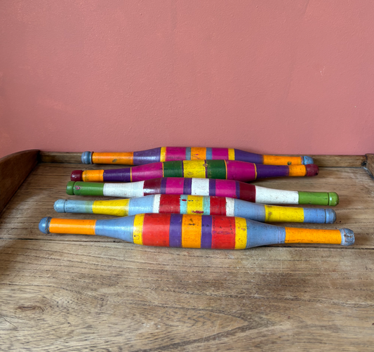Selection of Wooden Chapati Hand-Painted Rolling Pins
