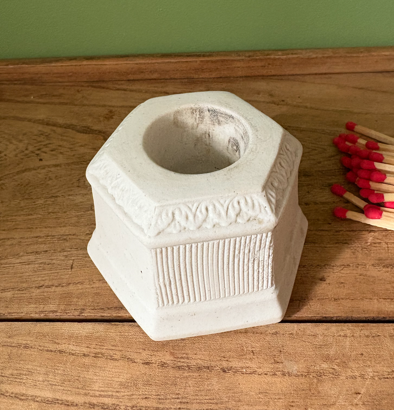 White Stone Hexagon Shaped Match Striker
