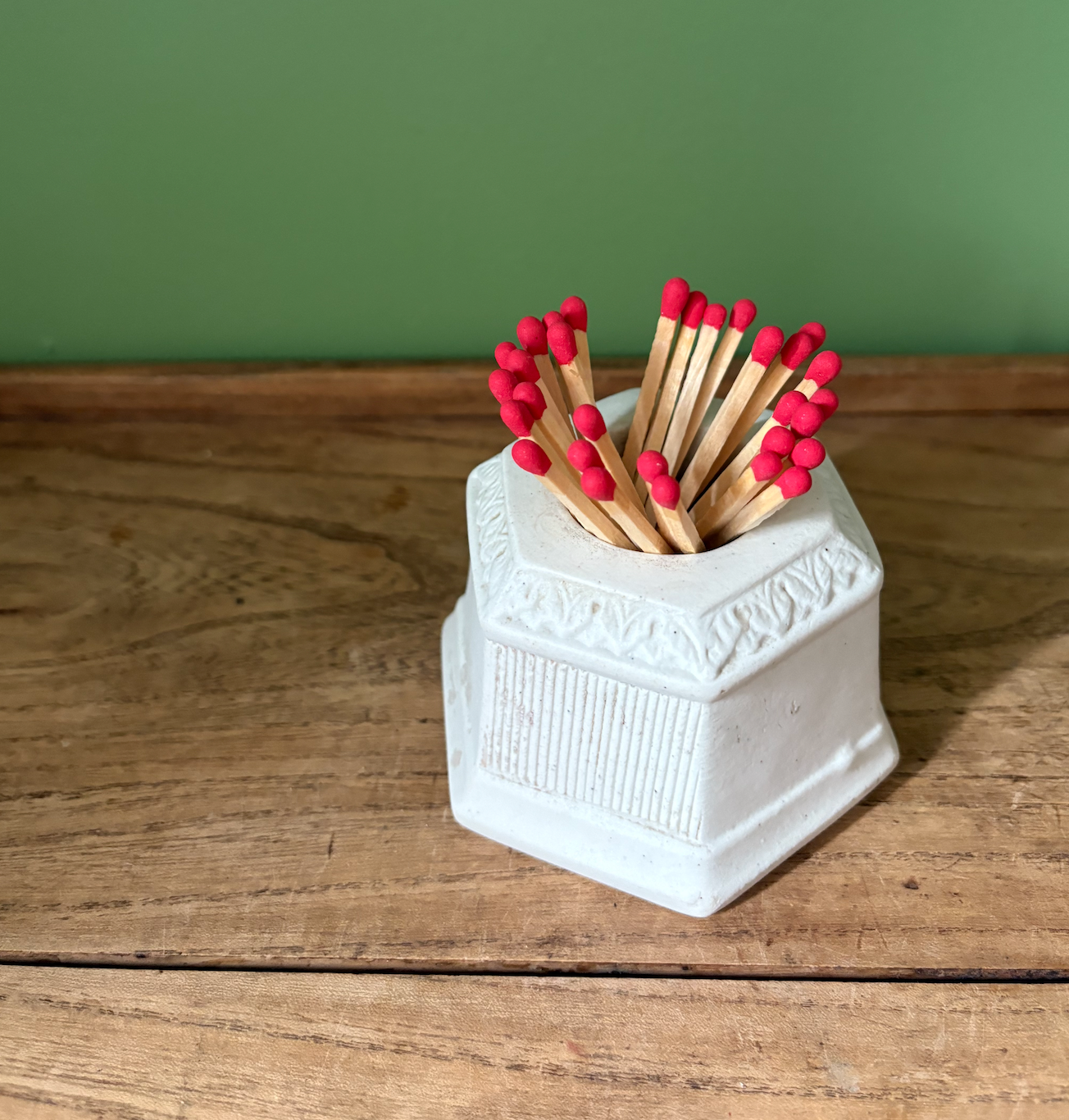 White Stone Hexagon Shaped Match Striker