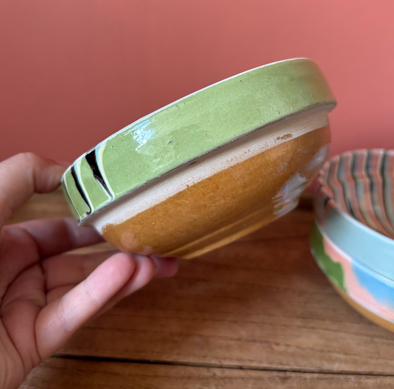 Small Romanian Slipware Bowls - Mixed Colours