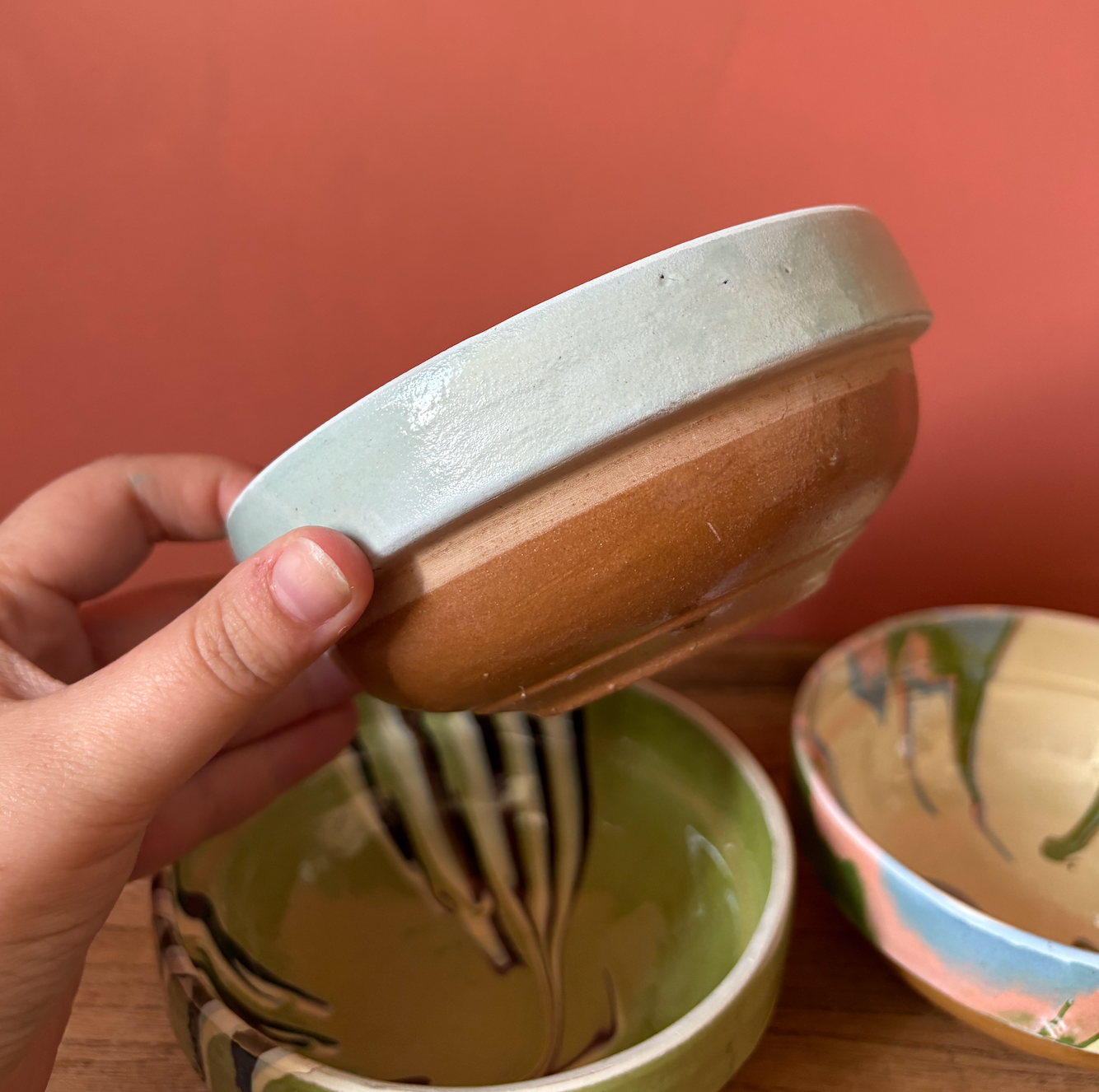 Small Romanian Slipware Bowls - Mixed Colours