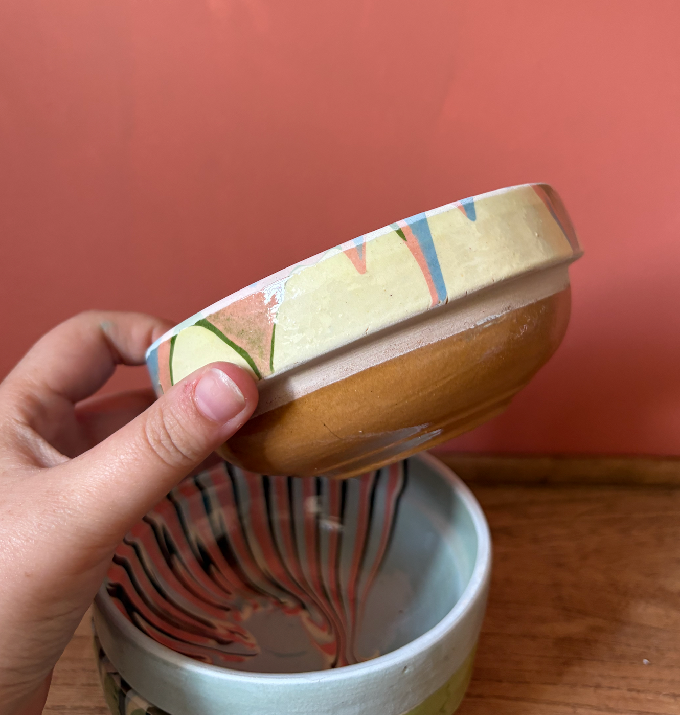Small Romanian Slipware Bowls - Mixed Colours