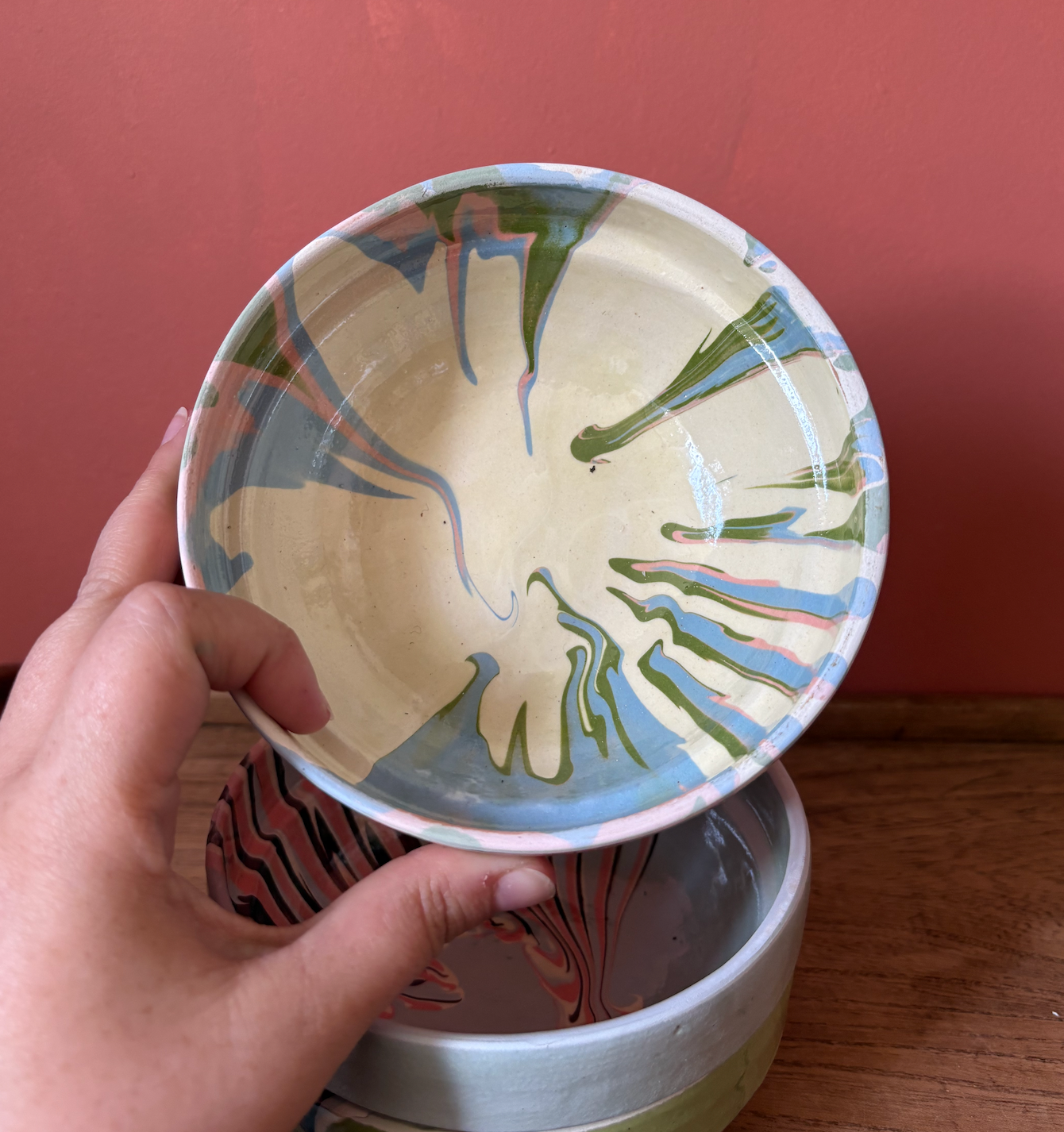 Small Romanian Slipware Bowls - Mixed Colours