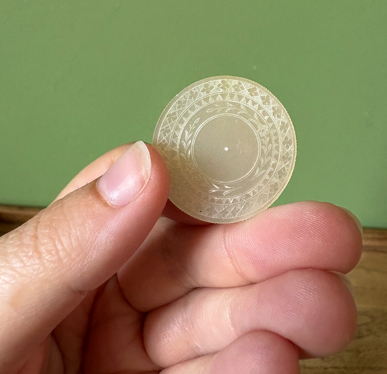 Set of 12 Antique Chinese Mother of Pearl Gaming Tokens