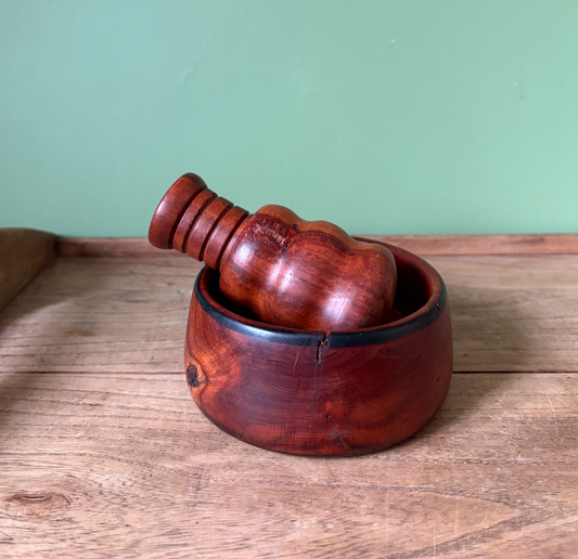 Rustic Wooden Mortar & Pestle