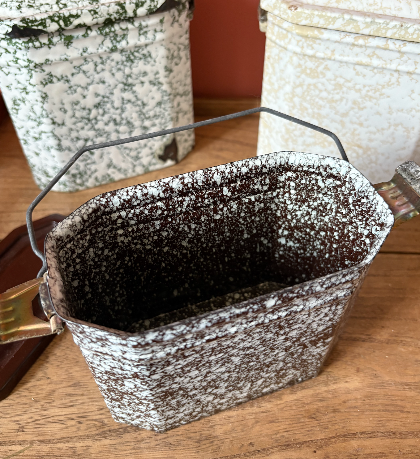 Selection of Enamel French Lunch Boxes - Sold Individual