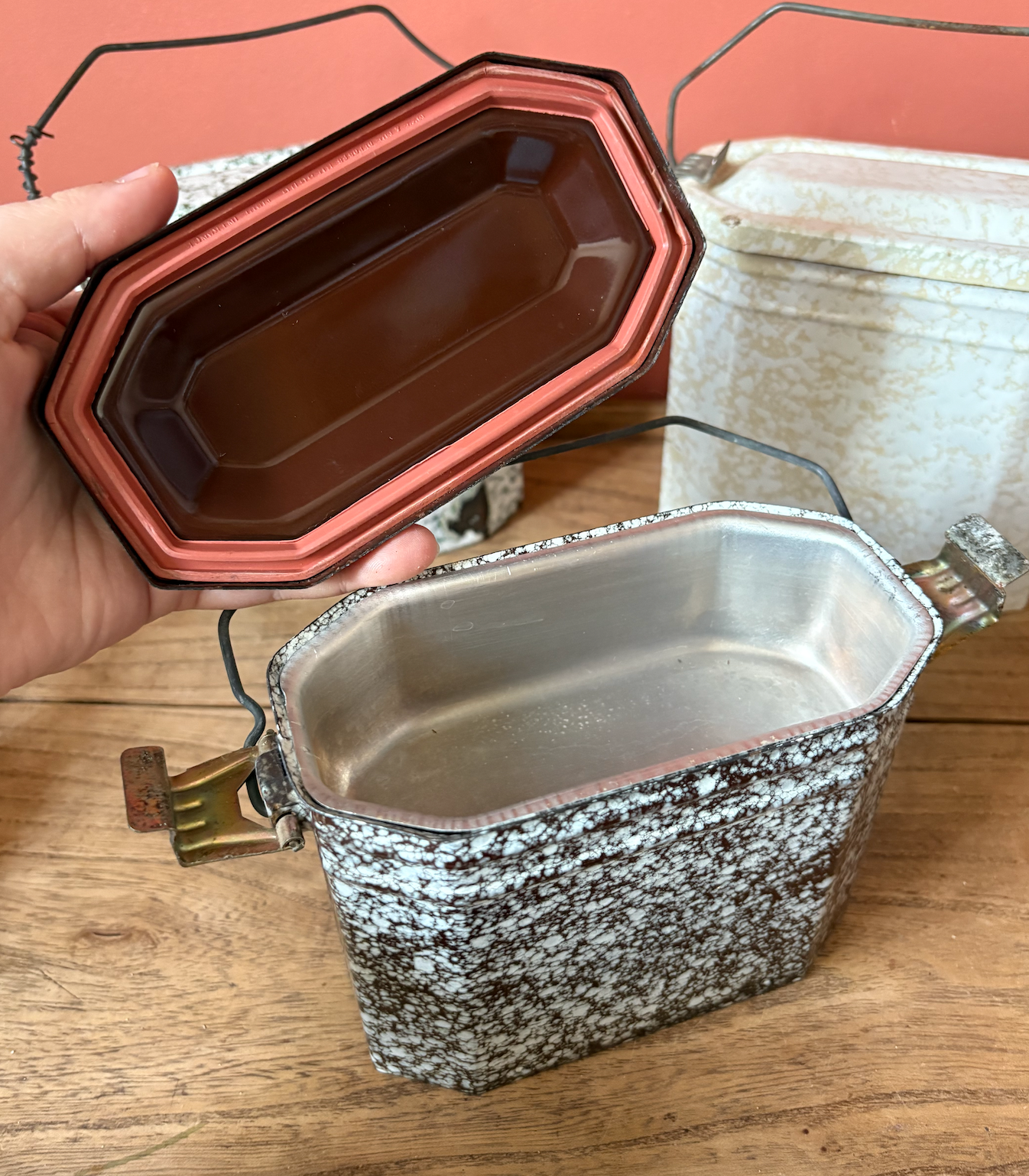 Selection of Enamel French Lunch Boxes - Sold Individual