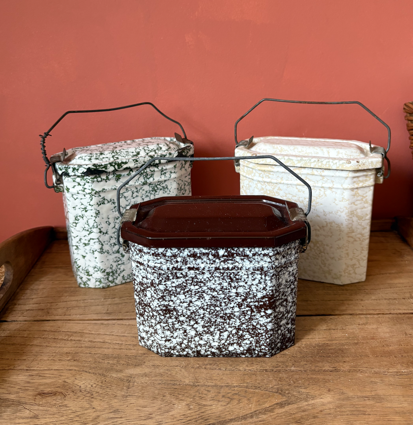 Selection of Enamel French Lunch Boxes - Sold Individual