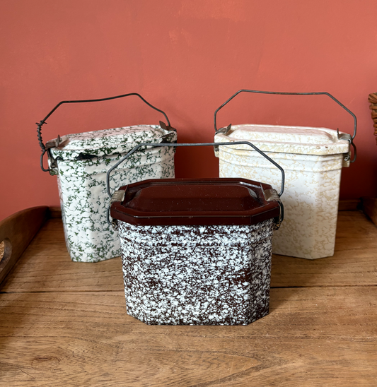 Selection of Enamel French Lunch Boxes - Sold Individual