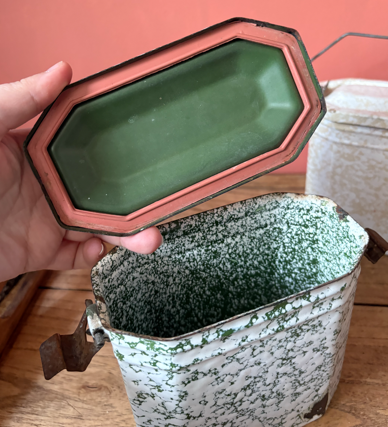 Selection of Enamel French Lunch Boxes - Sold Individual