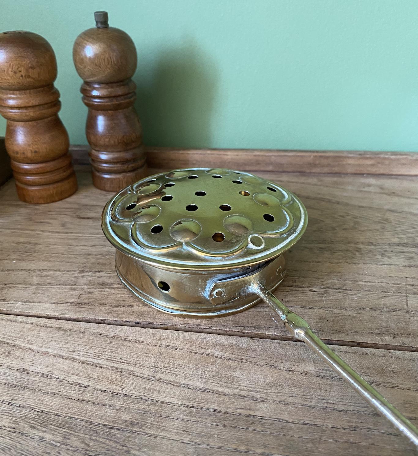 Small Brass Round Bed Warmer