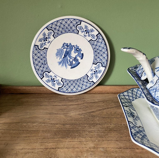 Wood and Sons Yuan Blue and White Ceramic Kettle Stand | Trivet