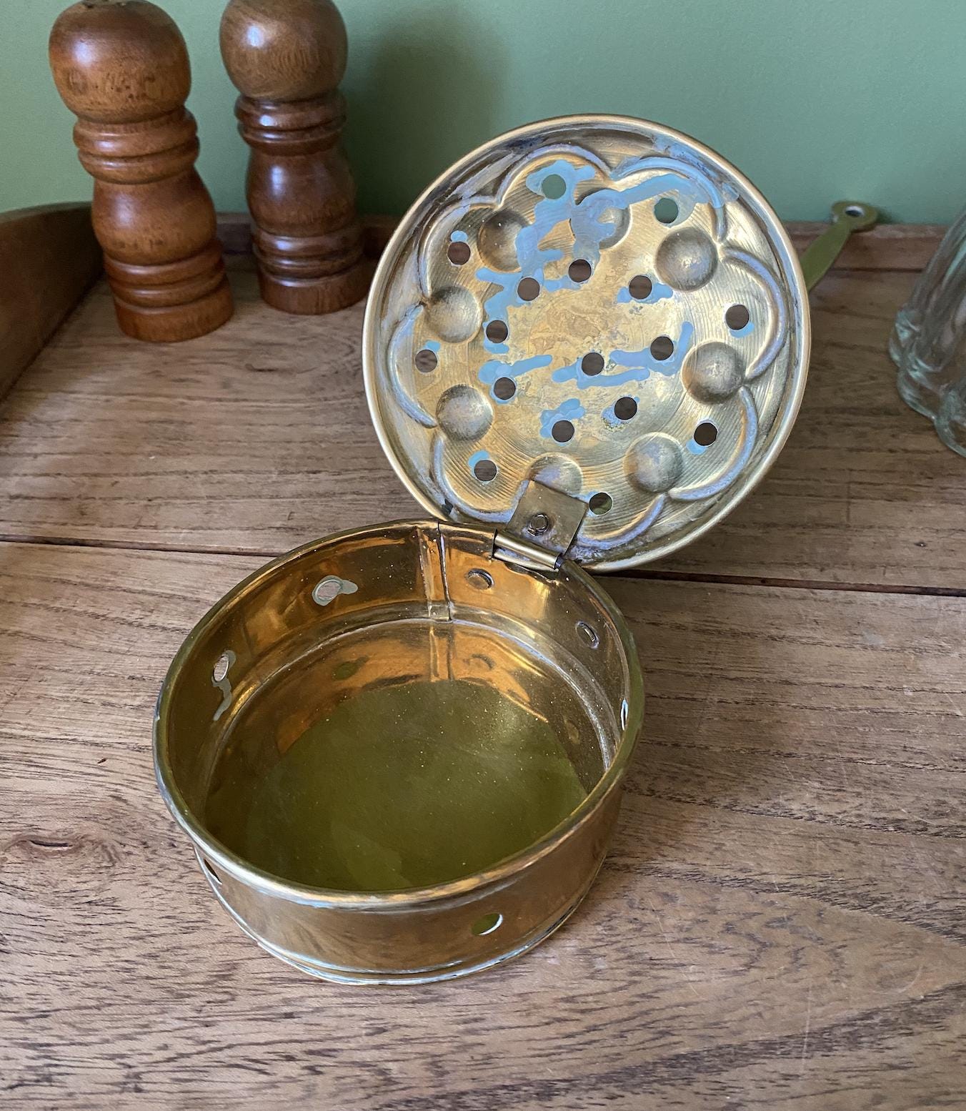 Small Brass Round Bed Warmer