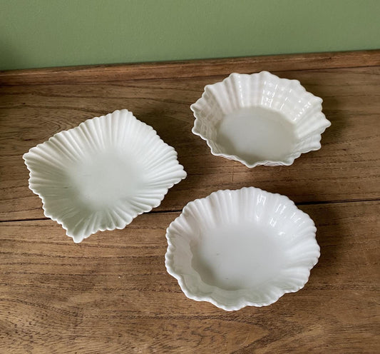 Delphine  & Shelly White Bone China Scalloped Trinket Dishes
