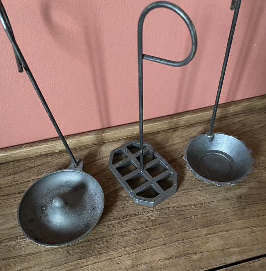 Set of Vintage Metal Baking Implements Inc Doughnuts & Waffles - Pat No 29747
