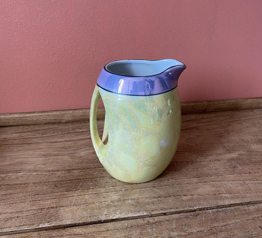 Yellow & Lilac Lustre Japanese Jug