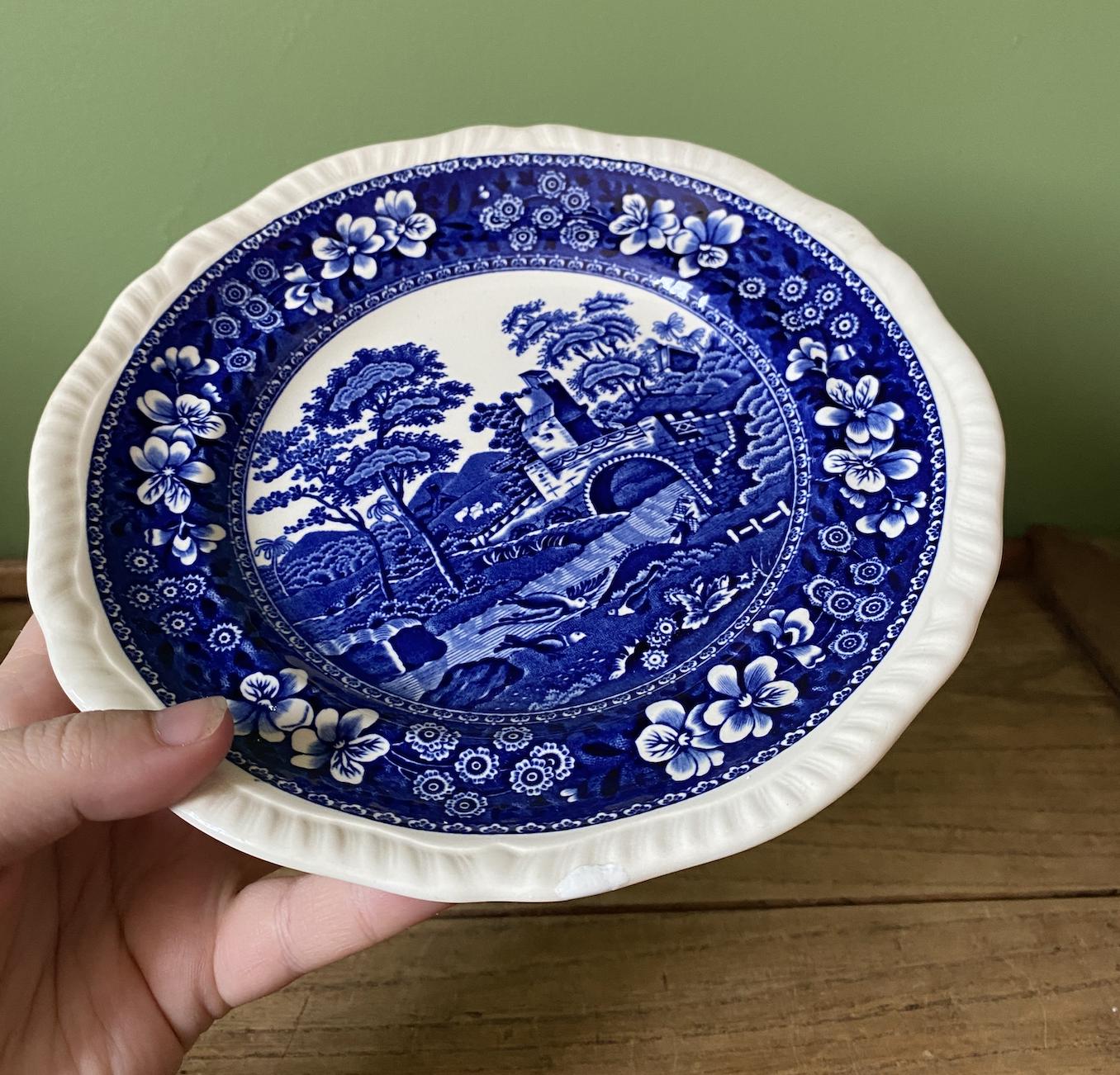 Spode Blue Tower Transfer Ware Side Plate