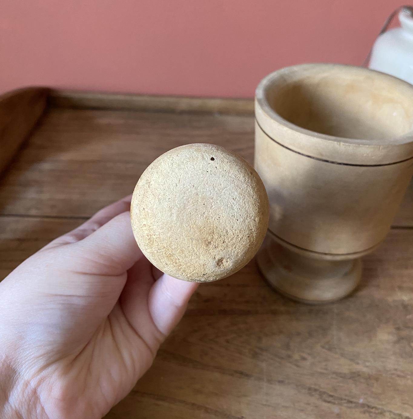 Small Light Wood Mortar & Pestle