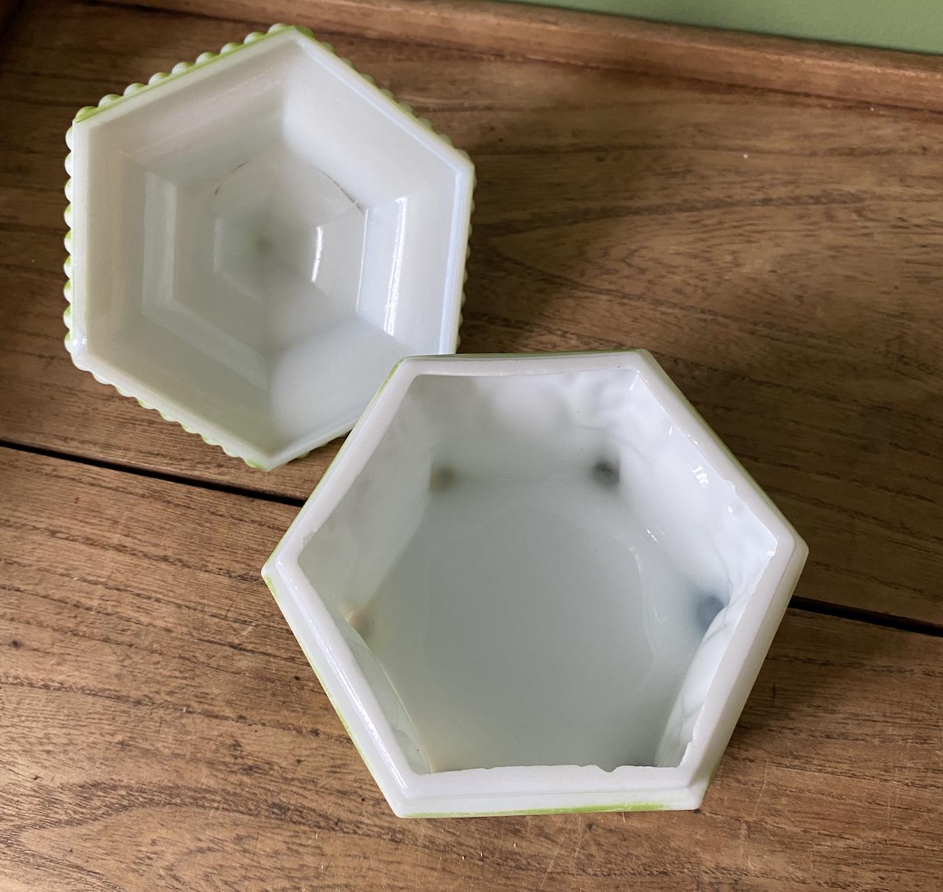 White Glass Decorative Storage Pot
