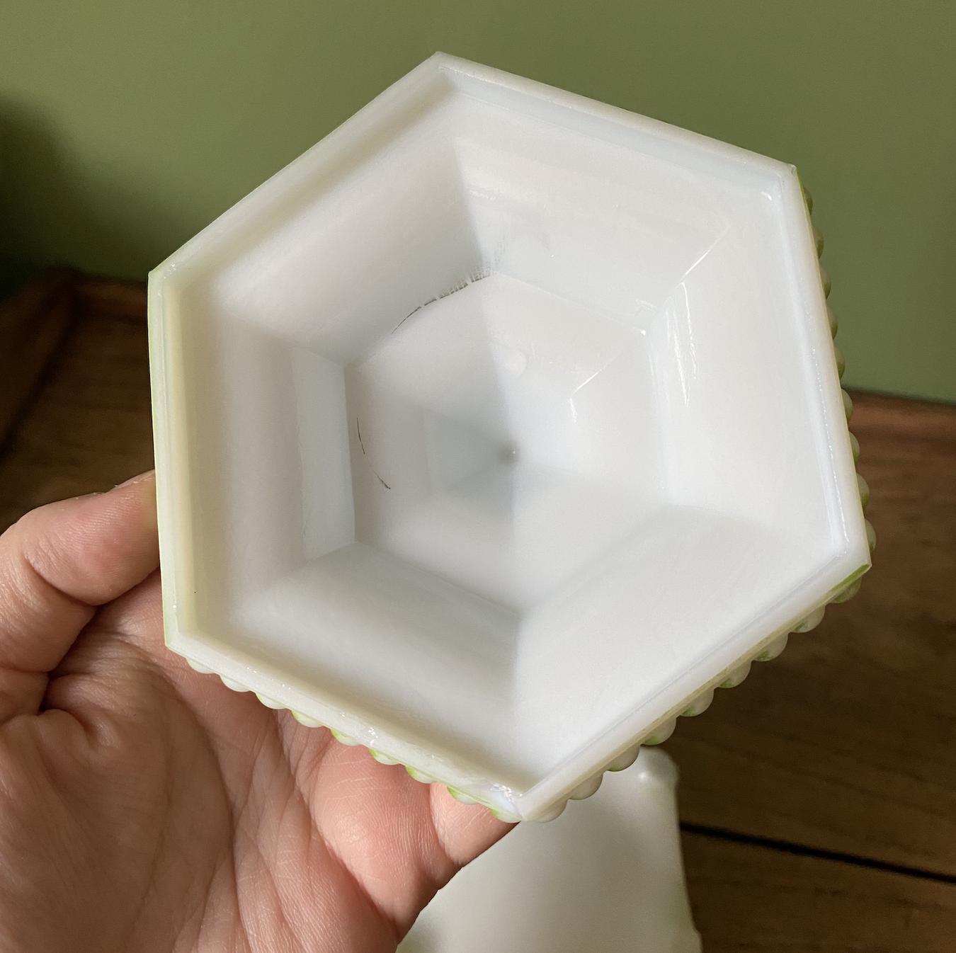 White Glass Decorative Storage Pot