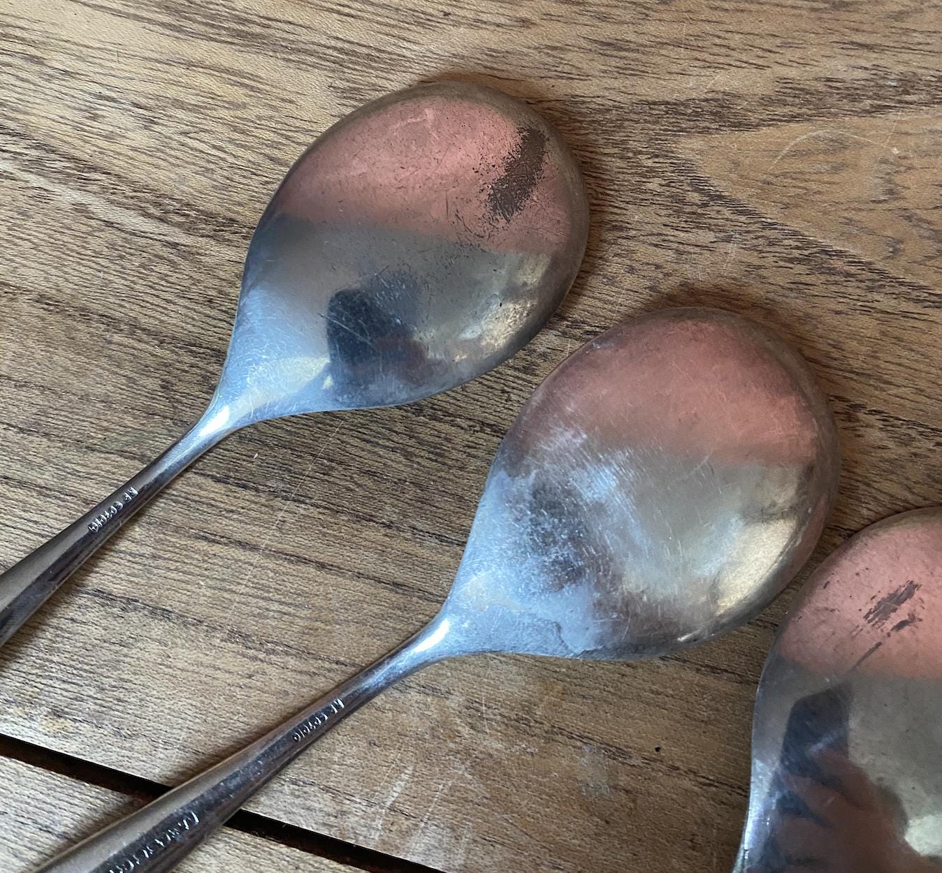 Set of 6 Silver Short Soup Spoons