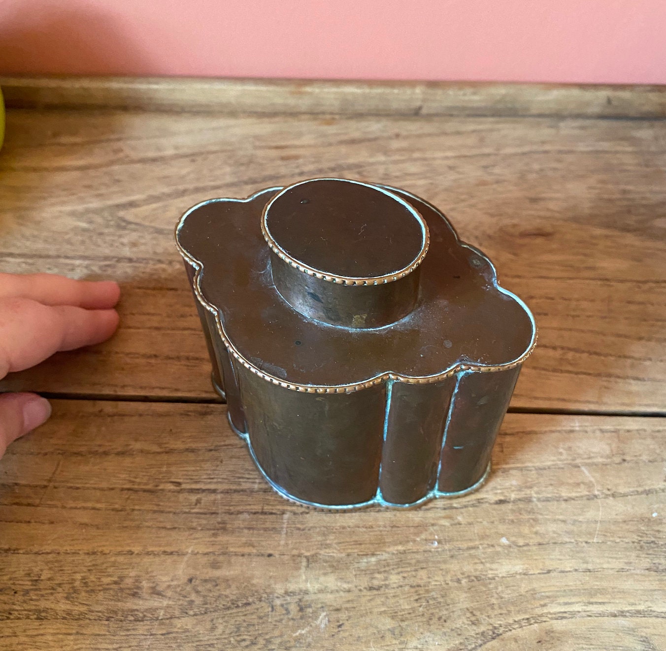 Antique Art Nouveau Copper Tea Caddy