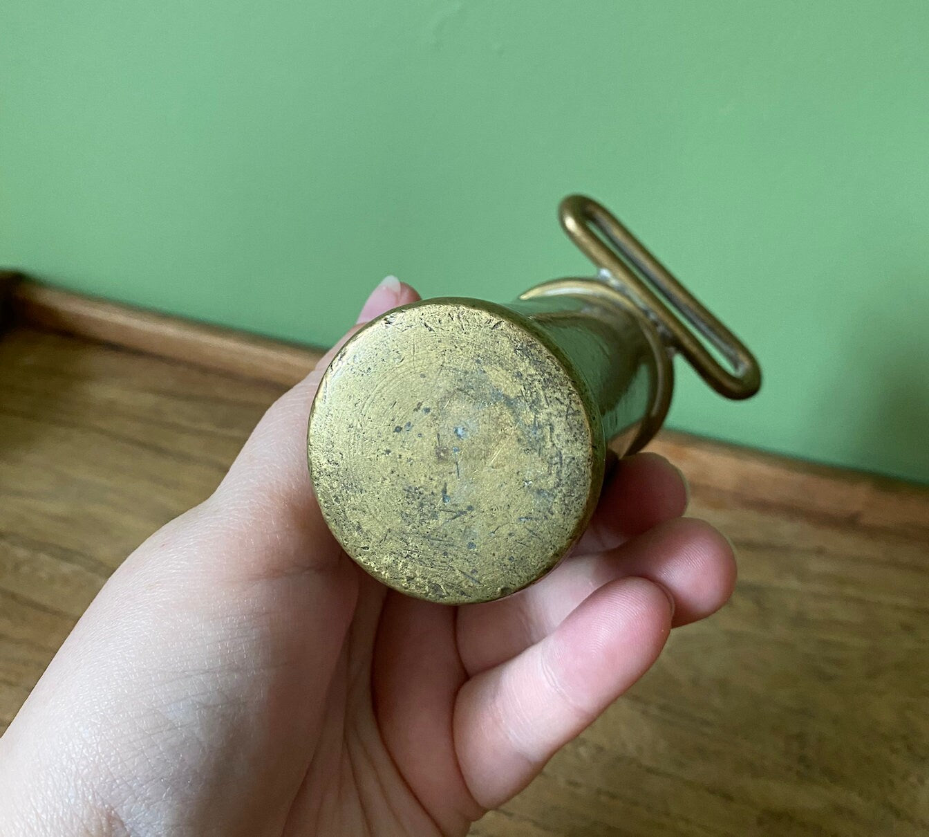 Floral Decorative Solid Brass Flagpole Holder - Belt Loop