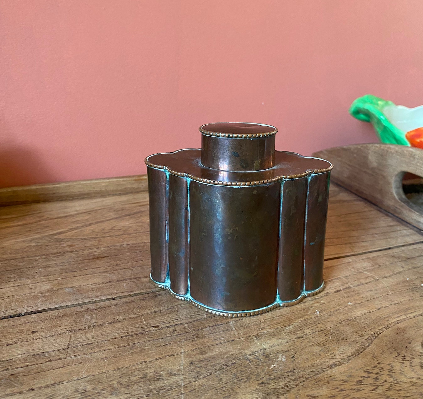 Antique Art Nouveau Copper Tea Caddy