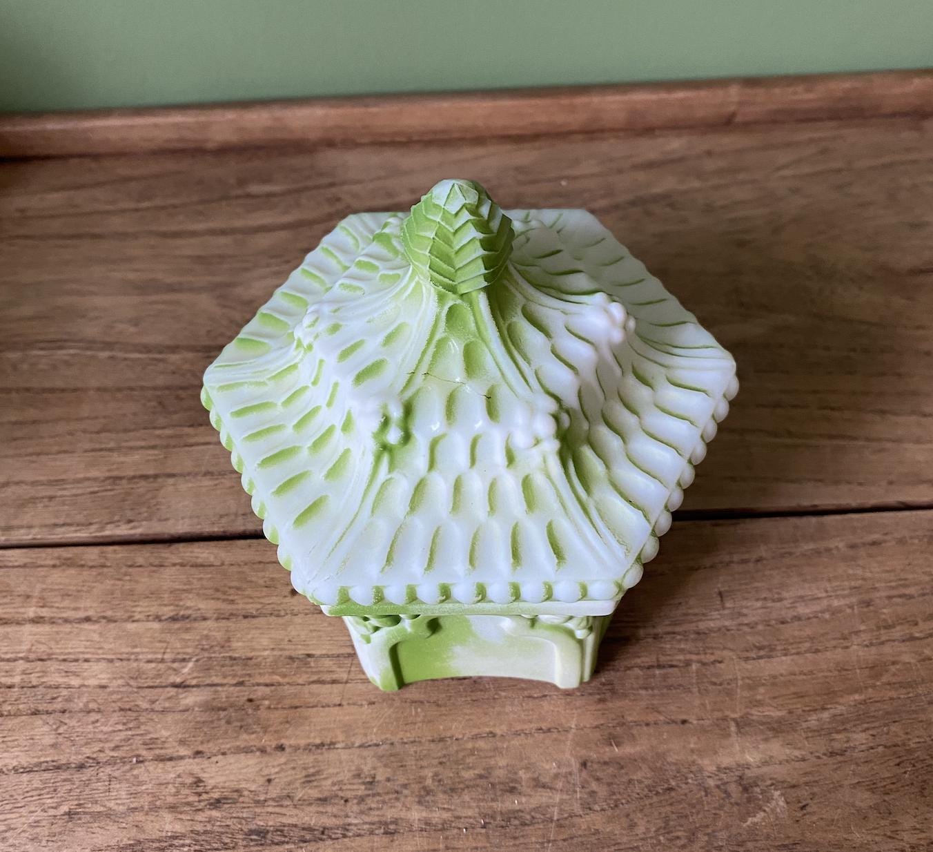 White Glass Decorative Storage Pot