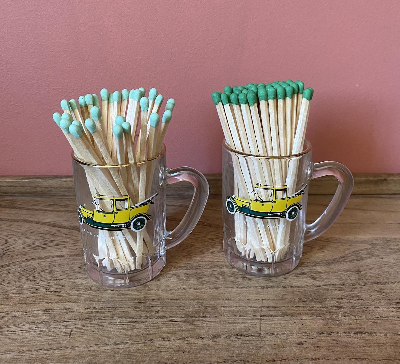 Two Rolls Royce Mini Beer Glasses - Match or Toothpick holder