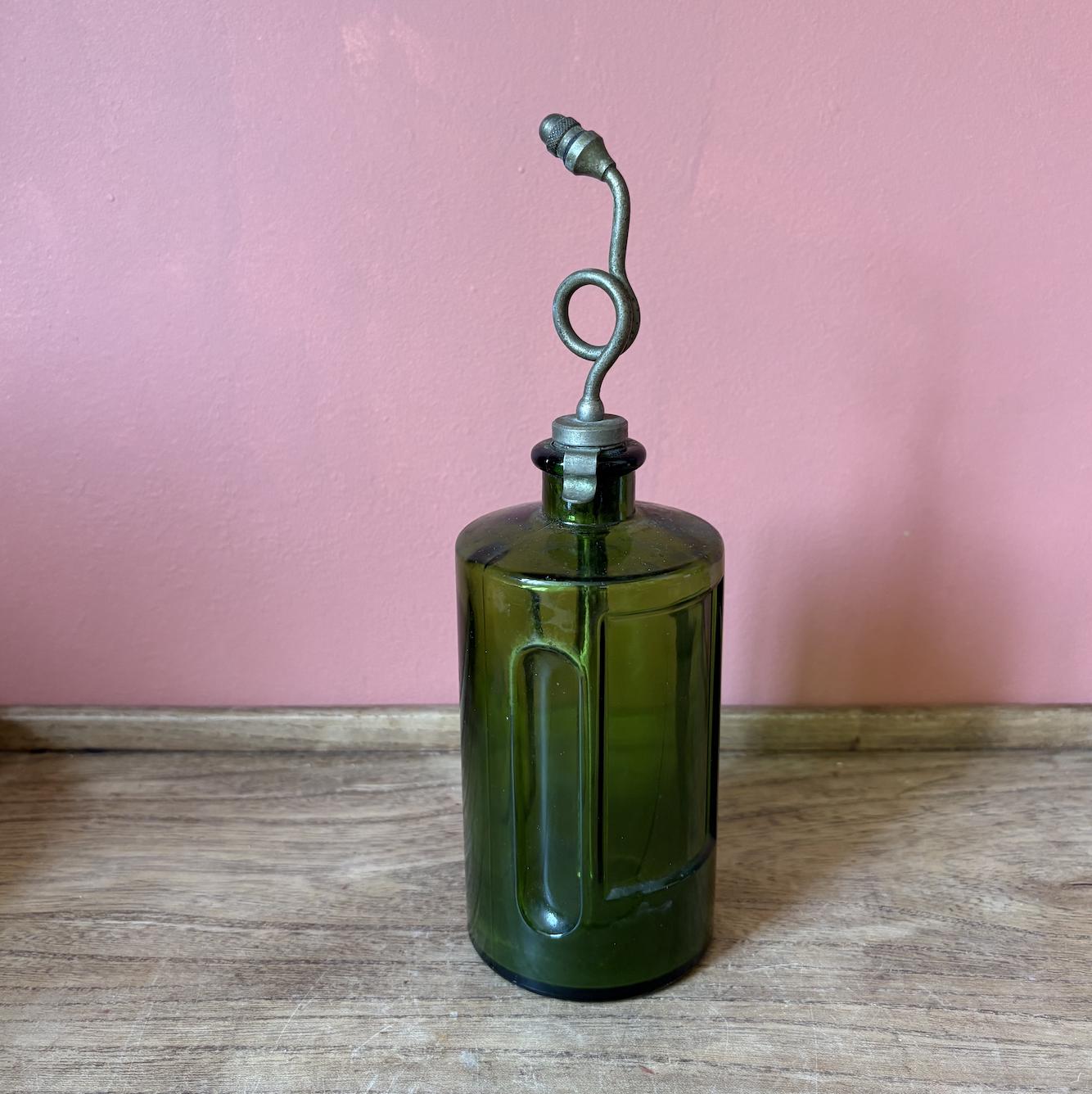 Antique Green Glass Cromessol Disinfectant Atomiser Bottle