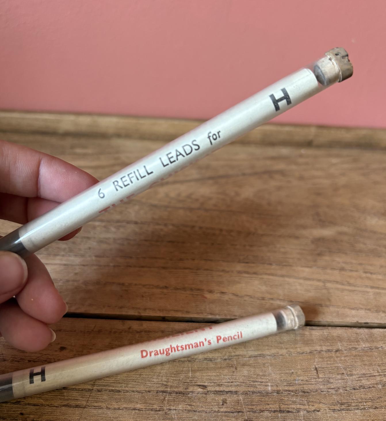 2 Glass Vials of Chisilent H Draughtsman's Lead for Mechanical pencil.