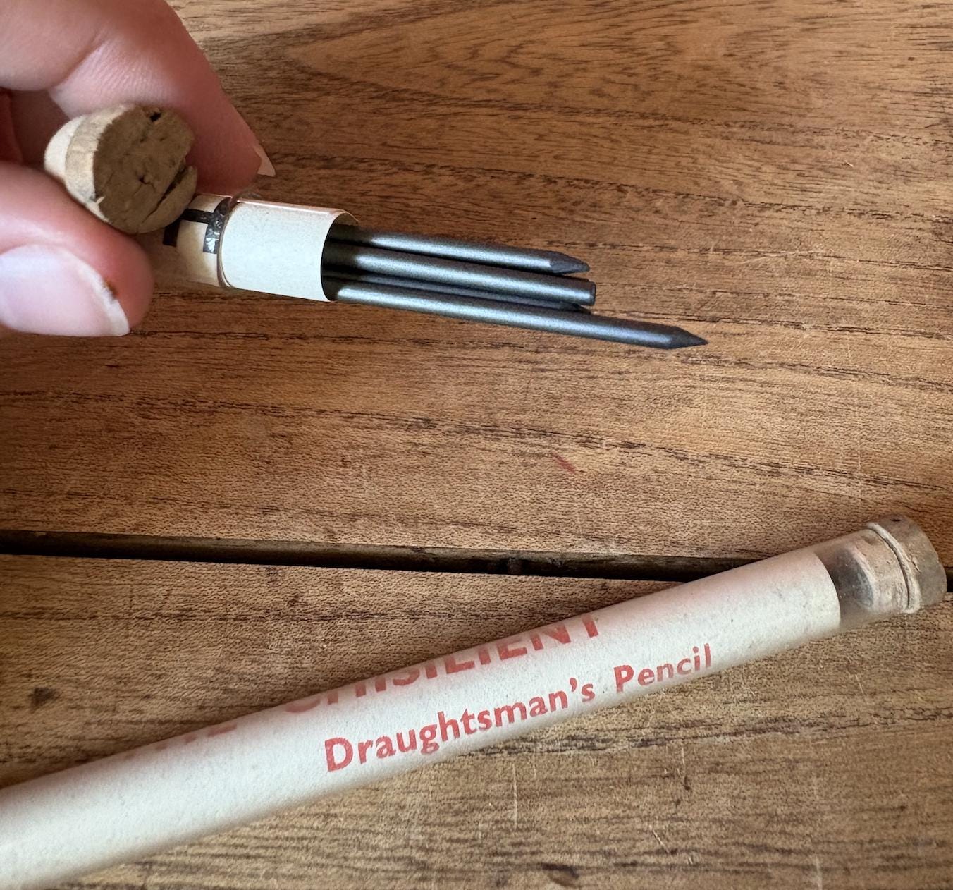 2 Glass Vials of Chisilent H Draughtsman's Lead for Mechanical pencil.