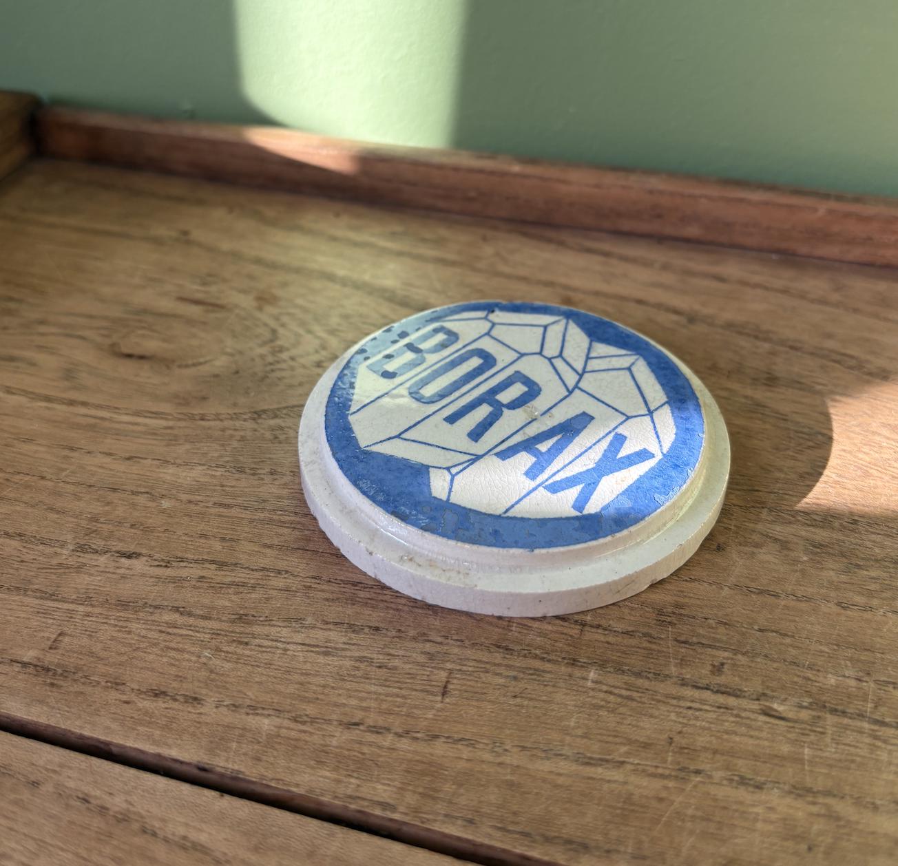 Victorian Borax Blue Graphic Pot Lid